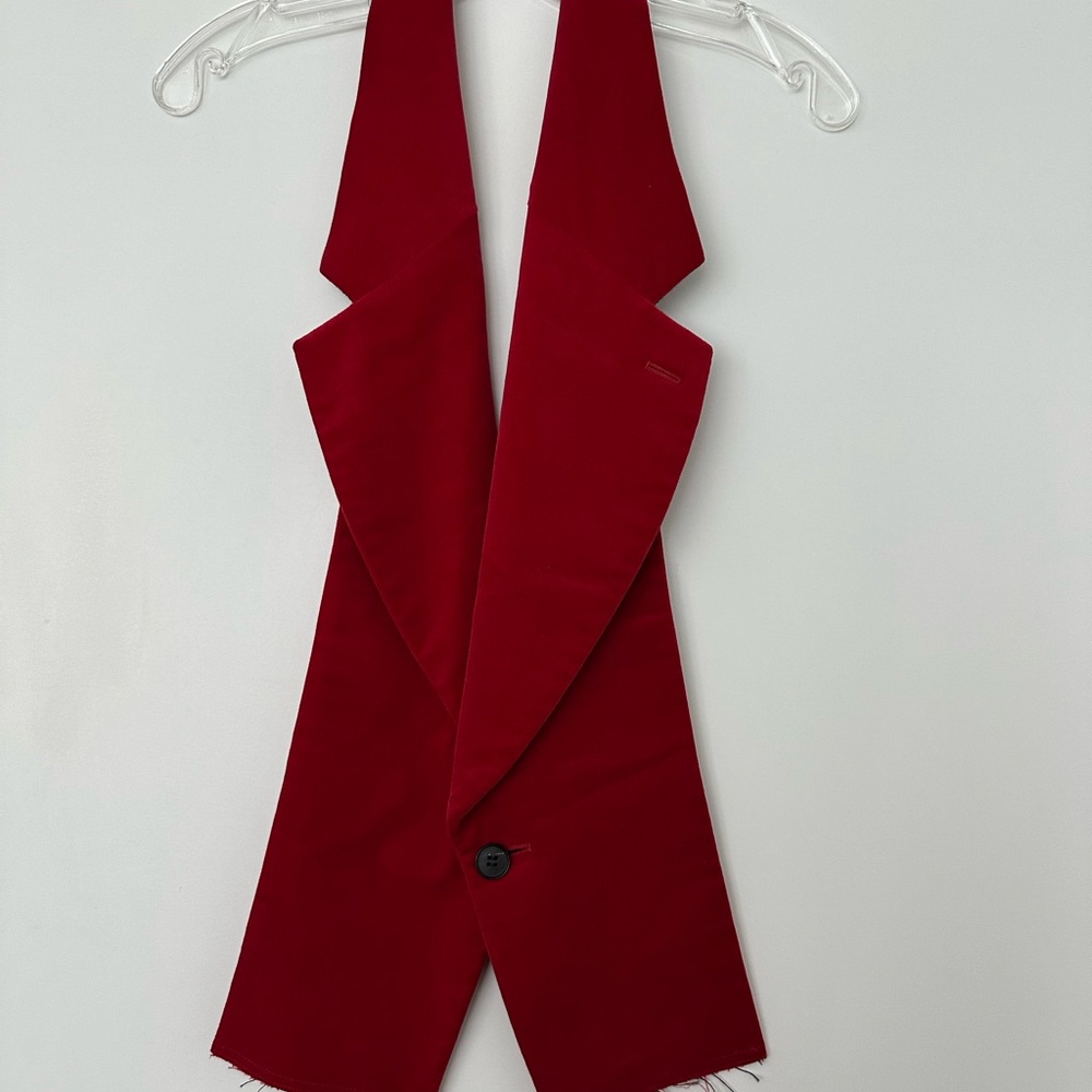 Comme des Garçons Red Velvet Blazer Vest